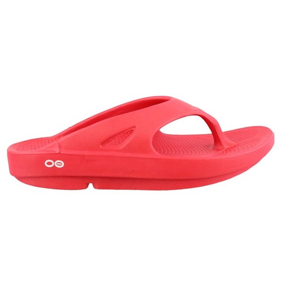 OOFOS Shoes - Oofos Women's Red Synthetic Upper Ooriginal Thong Flip Flop Sandals